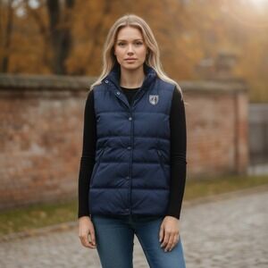 American Eagle Outfitters Puffer Vest Navy Blue Quilted Full Zip M